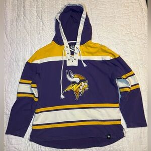 ’47 Minnesota Vikings Medium Purple Gold White hoodie Sweatshirt Football NFL